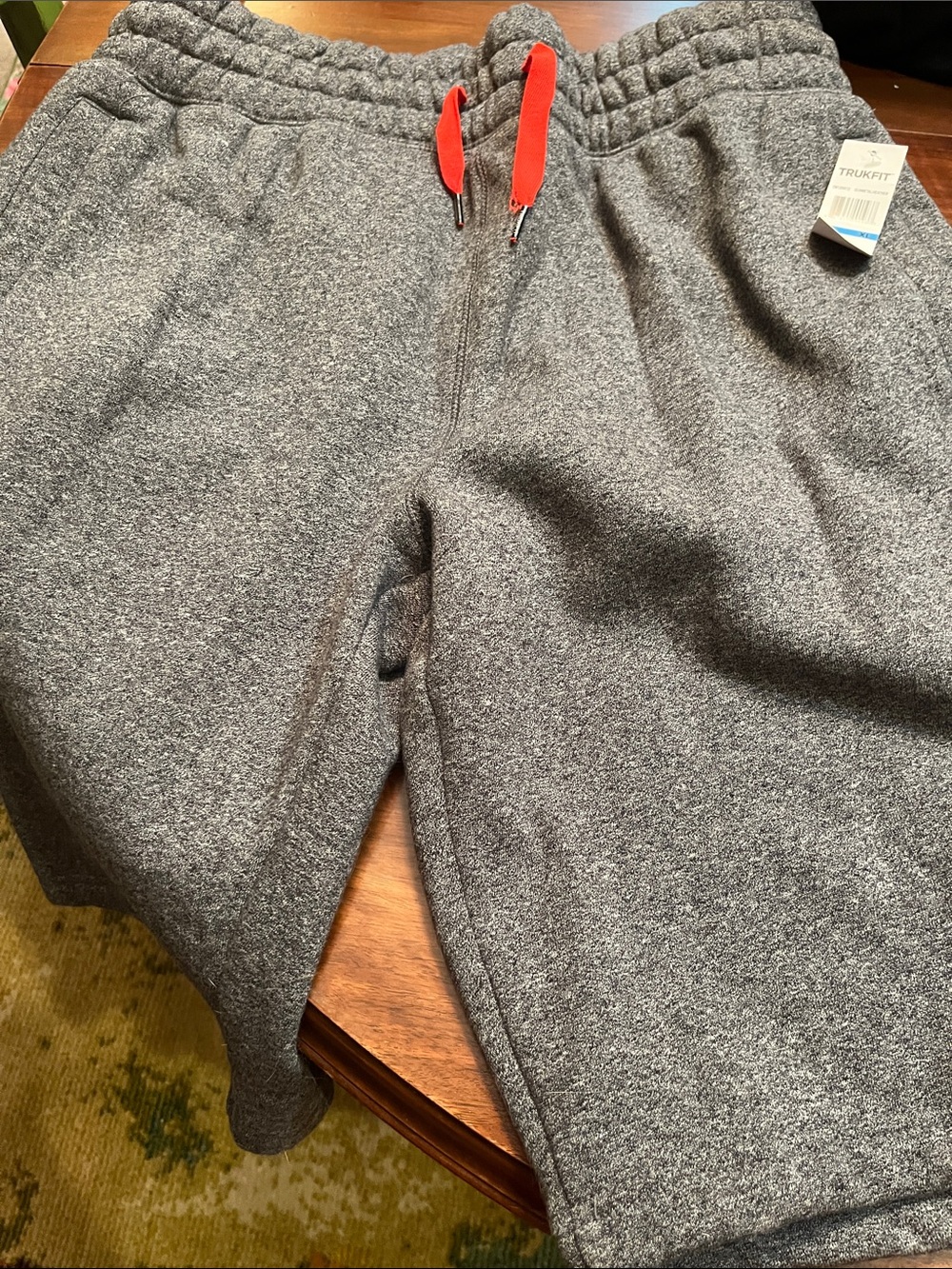 Trukfit Men's Heather Gray Joggers with Red Drawstring